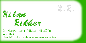 milan rikker business card
